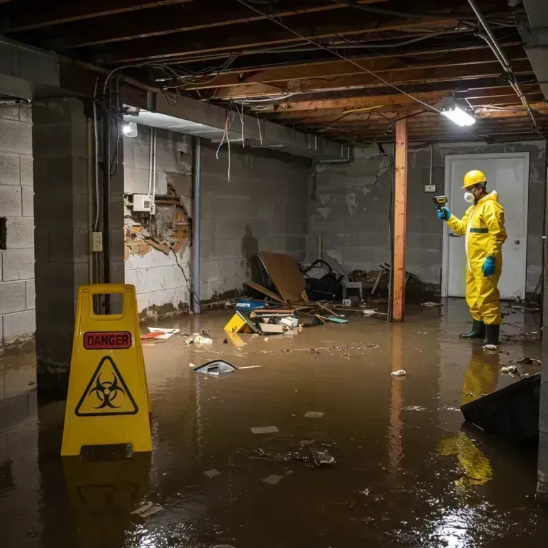 Flooded Basement Electrical Hazard in Girard, OH Property